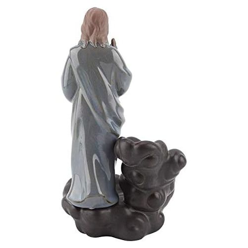  인센스스틱 Haofy Ceramic Incense Holder,Backflow Burner Smoke Jesus Virgin Incense Holder Burner with 10 pcs Cones Stick Home Decoration Handicraft Gift Easter Mary Statue Waterfall (Jesus)