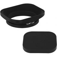 Haoge LH-E52T 52mm Square Metal Screw-in Lens Hood with Cap for 52mm Canon Nikon Sony Leica Voigtlander Nikkor Panasonic Pentax Contax Olympus Lens and Other Lens with 52mm Filter Thread