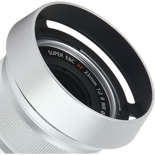  Haoge LH-FJ35S Bayonet Round Metal Lens Hood for Fujifilm Fuji Fujinon XF 35mm F2 R WR XF35mmF2, XF 23mm F2 R WR XF23mmF2 and XC 35mm F2 XC35mmF2 Lens Replace LH-XF35-2 Silver