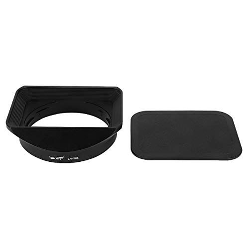  Haoge LH-G65 Bayonet Square Metal Lens Hood Shade with Cap for Fujifilm Fuji Fujinon GF 63mm F2.8 R WR and GF 45mm F2.8 R WR Lens on GFX100 GFX50S GFX50R