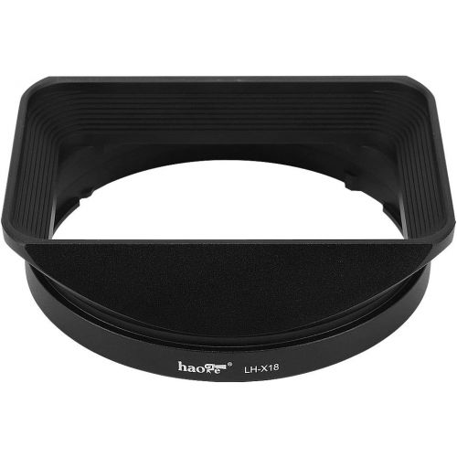  Haoge LH-X18 Bayonet Square Metal Lens Hood Shade with Cap for Fujifilm Fuji Fujinon XF 16-80mm F4 R OIS WR XF16-80mmF4 Lens