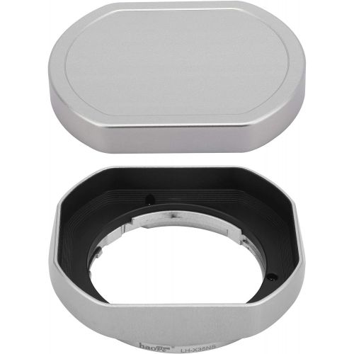  Haoge Metal Bayonet Lens Hood for Fujifilm XF 35mm F2 R WR FUJINON XF 23mm F2 R WR,XC 35mm F2,with Cap, Fuji 35mm F2 Lens Hood, Fuji 23mm F2 Lens Hood, 35mm F2 Hood, 23mm/F2 Hood, Replac