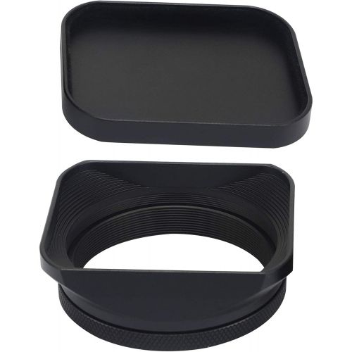  Hand Grip and Square Metal Lens Hood for Fuji X100V Fujifilm X100F X100T X100S X70 (with Metal Cap kit) Haoge Camera Accessories