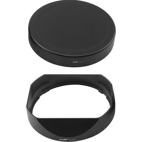  Haoge LH-X16B Square Metal Lens Hood Shade with Metal Cap for Fujifilm Fuji Fujinon XF 16mm F1.4 R WR Lens xf16mm/f1.4 on Camera XS-10 X-H1 X-Pro3 X-Pro2 X-Pro1 X-T4 X-T3 X-T2 X-T1