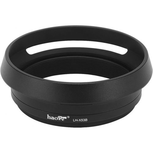  Haoge LH-X53B 3in1 Lens Hood with Adapter Ring with Cap Set for Fujifilm Fuji FinePix X70 X100 X100S X100T X100F X100V Camera Black Replaces Fujifilm LH-X100