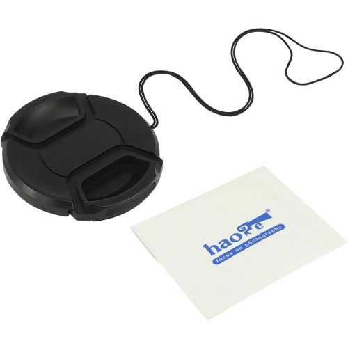  Haoge 62mm Center Pinch Snap On Front Lens Cap Cover with Cap Keeper for Canon Nikon Sony Fujifilm Sigma Tamron and Other 62mm Filter Thread Lens