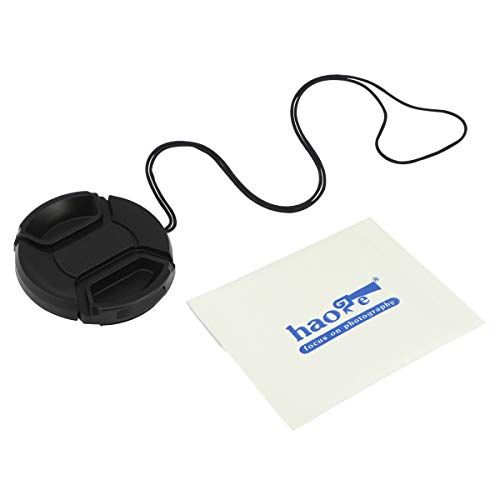  Haoge 46mm Center Pinch Snap On Front Lens Cap Cover with Cap Keeper for Canon Nikon Sony Fujifilm Sigma Tamron and Other 46mm Filter Thread Lens