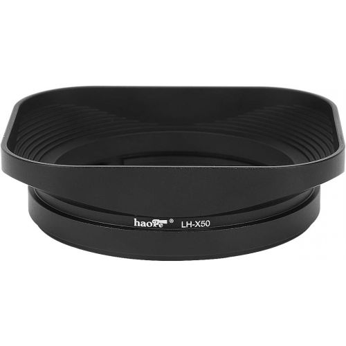  Haoge LH-X50 Bayonet Square Metal Lens Hood for Fujifilm Fuji Fujinon XF 50mm F2 R WR Lens on X-Pro2 X-Pro1 X-T2 X-T1 X-T20 X-T10 X-E2S X-A5 X-A20 X-E3 X-H1