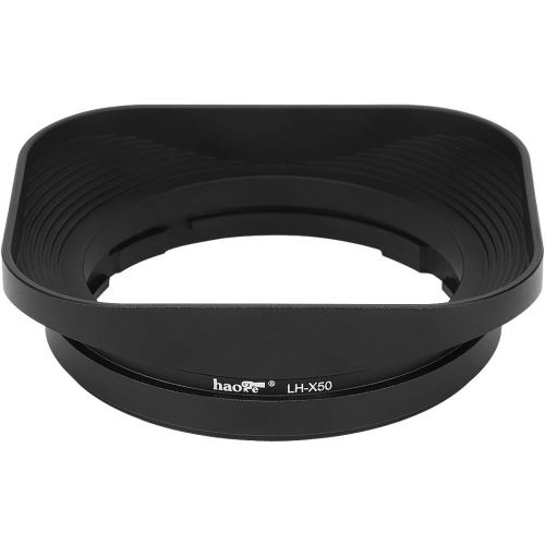  Haoge LH-X50 Bayonet Square Metal Lens Hood for Fujifilm Fuji Fujinon XF 50mm F2 R WR Lens on X-Pro2 X-Pro1 X-T2 X-T1 X-T20 X-T10 X-E2S X-A5 X-A20 X-E3 X-H1