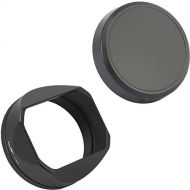 Haoge Square Metal Lens Hood Shade for Fuji Fujifilm FinePix X100V X100F X100 X100S X100T X70 Camera Black with Cap and 49mm Adapter Ring Kit