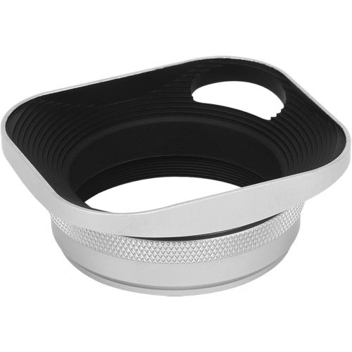  Haoge LH-ES3 Square Metal Lens Hood Hollow Out Designed with 49mm Adapter Ring with Cap for Fujifilm Fuji FinePix X100 X100S X100T X70 X100F X100V Camera Replaces LH-X100 AR-X100 L