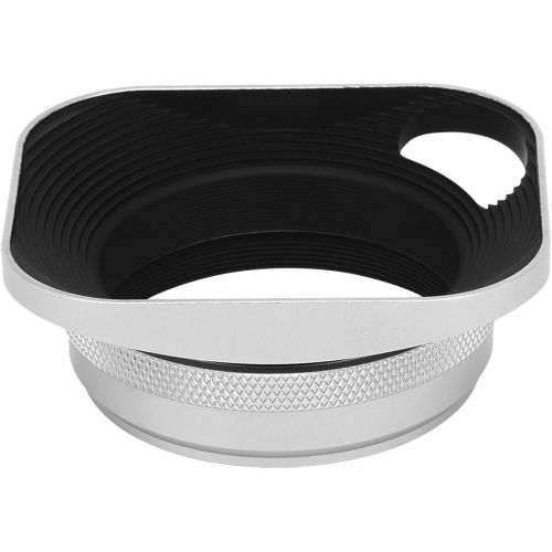  Haoge LH-ES3 Square Metal Lens Hood Hollow Out Designed with 49mm Adapter Ring with Cap for Fujifilm Fuji FinePix X100 X100S X100T X70 X100F X100V Camera Replaces LH-X100 AR-X100 L