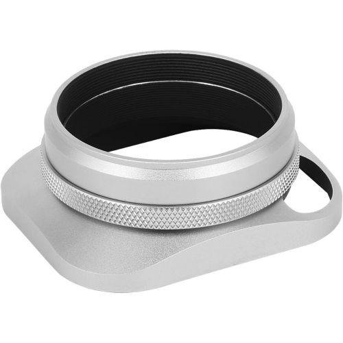  Haoge LH-ES3 Square Metal Lens Hood Hollow Out Designed with 49mm Adapter Ring with Cap for Fujifilm Fuji FinePix X100 X100S X100T X70 X100F X100V Camera Replaces LH-X100 AR-X100 L