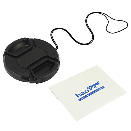  Haoge 58mm Center Pinch Snap On Front Lens Cap Cover with Cap Keeper for Canon Nikon Sony Fujifilm Sigma Tamron and Other 58mm Filter Thread Lens