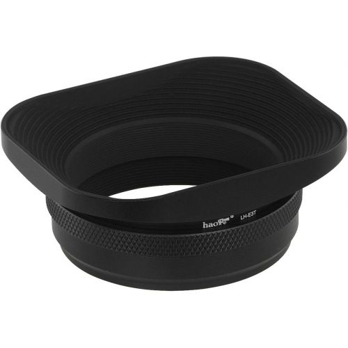  Haoge LH-E3T Square Metal Lens Hood with 49mm Adapter Ring with Cap for Fujifilm Fuji FinePix X100 X100S X100T X70 X100F X100V Camera Replaces Fujifilm LH-X100 AR-X100 LH-X70 Black