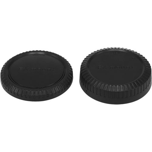  Haoge Camera Body Cap and Rear Lens Cap Cover Kit for Fujifilm X FX Mount Camera Lens Such as X-Pro1 X-Pro2 X-Pro3 X-T1 X-T2 X-T3 X-T10 X-T20 X-T30 X-E1 X-E2 X-E2s X-E3 X-A10 X-A20