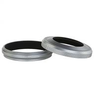 Haoge LH-X49W 2in1 All Metal Ultra-Thin Lens Hood with Adapter Ring Set for Fuji Fujifilm FinePix X70 X100 X100S X100T X100F Silver Replaces Fujifilm LH-X100 AR-X100 LH-X70