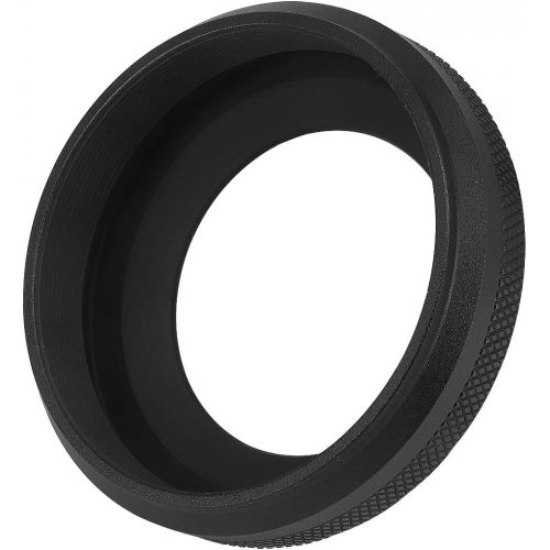  Haoge LH-X51B 2in1 All Metal Ultra-Thin Lens Hood with Adapter Ring Set for Fuji Fujifilm FinePix X100V Camera Accessories Black