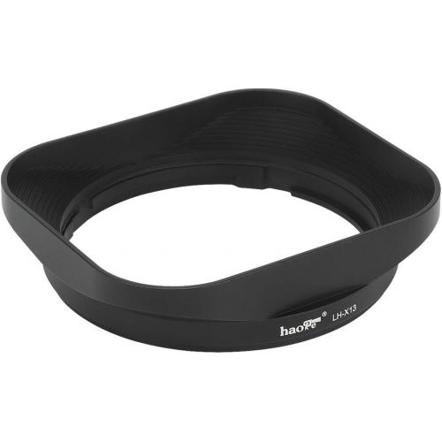  Haoge LH-X13 Bayonet Square Metal Lens Hood and Cap-HG-13B Square Metal Cover Cap Fujifilm Fuji Fujinon XF18-55mm/F2.8-4.0 R LM OIS and XF 14mm F2.8 R Lens