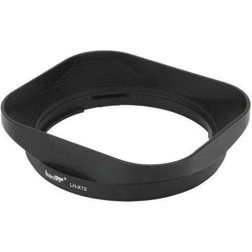  Haoge LH-X13 Bayonet Square Metal Lens Hood and Cap-HG-13B Square Metal Cover Cap Fujifilm Fuji Fujinon XF18-55mm/F2.8-4.0 R LM OIS and XF 14mm F2.8 R Lens