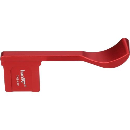  Haoge THB-X4R Hand Grip Metal Hot Shoe Thumb Up Rest for Fujifilm XE4 Fuji X-E4 Camera Red