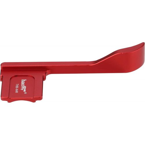  Haoge THB-X4R Hand Grip Metal Hot Shoe Thumb Up Rest for Fujifilm XE4 Fuji X-E4 Camera Red