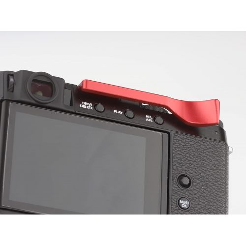  Haoge THB-X4R Hand Grip Metal Hot Shoe Thumb Up Rest for Fujifilm XE4 Fuji X-E4 Camera Red