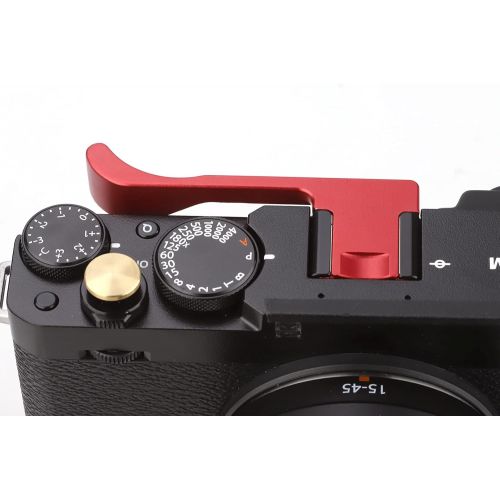  Haoge THB-X4R Hand Grip Metal Hot Shoe Thumb Up Rest for Fujifilm XE4 Fuji X-E4 Camera Red