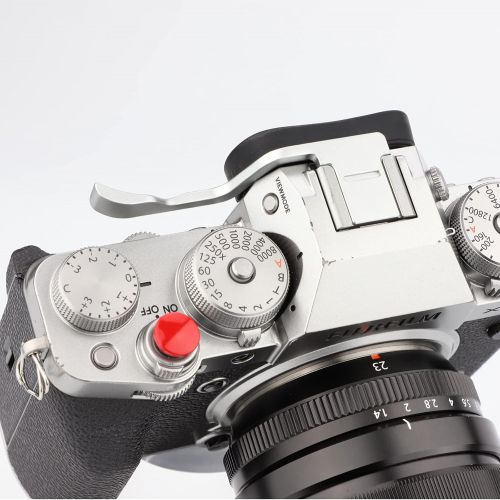  Haoge THB-XT4S Metal Hot Shoe Thumb Up Rest Hand Grip for Fujifilm Fuji X-T1 X-T2 X-T3 X-T4 XT1 XT2 XT3 XT4 Camera Silver