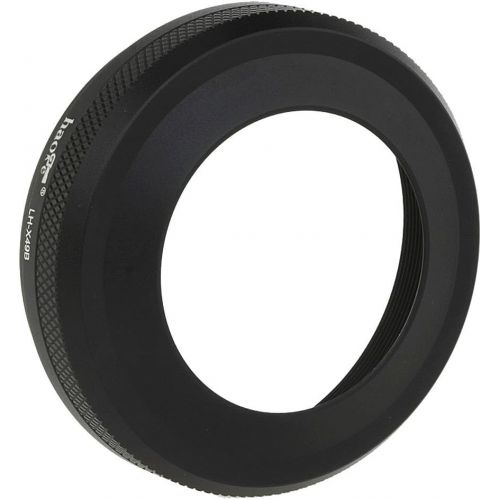  Haoge LH-X49B 2in1 All Metal Ultra-Thin Lens Hood with Adapter Ring Set for Fuji Fujifilm FinePix X70 X100 X100S X100T X100F Camera Black Replaces Fujifilm LH-X100 AR-X100 LH-X70