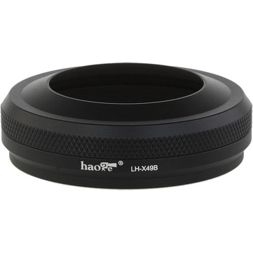  Haoge LH-X49B 2in1 All Metal Ultra-Thin Lens Hood with Adapter Ring Set for Fuji Fujifilm FinePix X70 X100 X100S X100T X100F Camera Black Replaces Fujifilm LH-X100 AR-X100 LH-X70