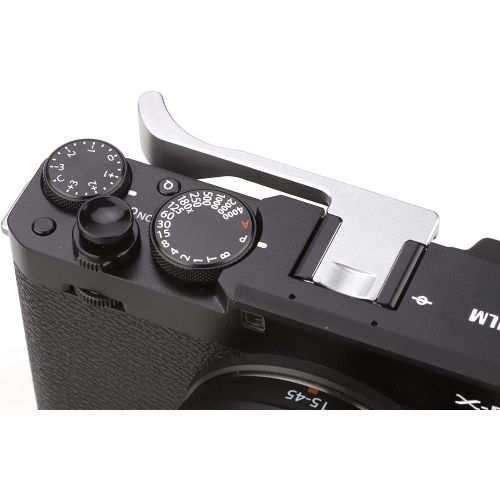  Haoge THB-X4S Hand Grip Metal Hot Shoe Thumb Up Rest for Fujifilm Fuji X-E4 Camera Silver