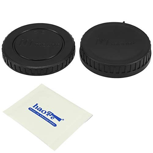  Haoge Camera Body Cap and Rear Lens Cap Cover Kit for Nikon 1 Mount Camera Lens Such as J1 J2 J3 J4 J5 V1 V2 V3 S1 S2 AW1