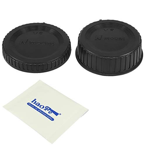  Haoge Camera Body Cap and Rear Lens Cap Cover Kit for Nikon F Mount Camera Lens Such as D4S D5 D6 D40X D600 D610 D750 D800 D800E D810 D810A D850 D3300 D3400 D3500 D5300 D5500 D5600