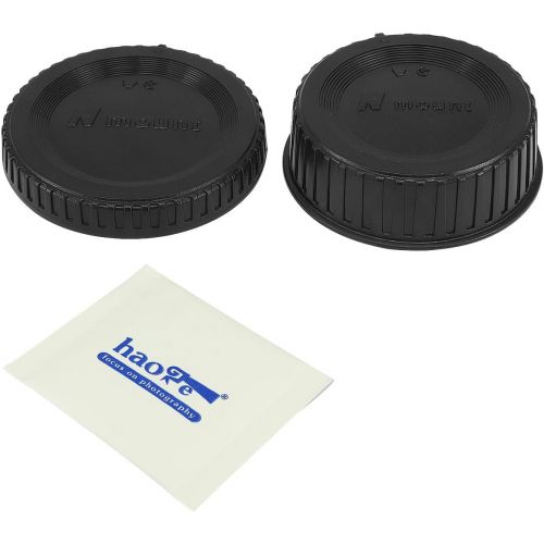  Haoge Camera Body Cap and Rear Lens Cap Cover Kit for Nikon F Mount Camera Lens Such as D4S D5 D6 D40X D600 D610 D750 D800 D800E D810 D810A D850 D3300 D3400 D3500 D5300 D5500 D5600