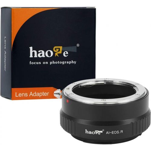  Haoge Manual Lens Mount Adapter for Nikon Nikkor F/AI/AIS/D Lens to Canon RF Mount R5 R6 Mirrorless Camera Such as Canon EOS R