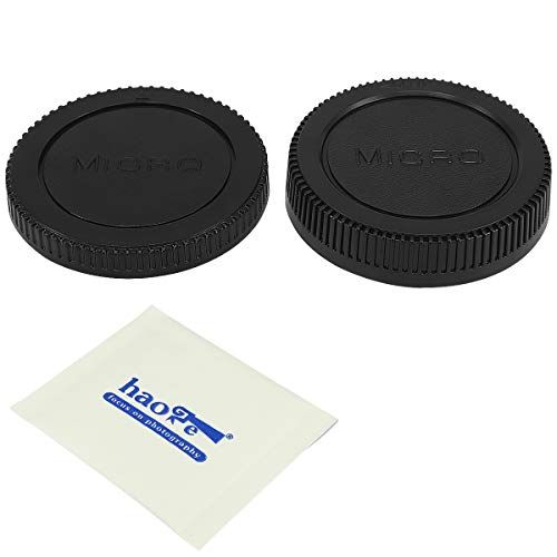  Haoge Camera Body Cap and Rear Lens Cap Cover for Olympus Panasonic BMPCC Micro Four Thirds MFT M4/3 M43 Mount Camera Lens Such as E-M1 II E-M5 E-M10 III Pen-F E-PL9 PENF GH5S G9 G