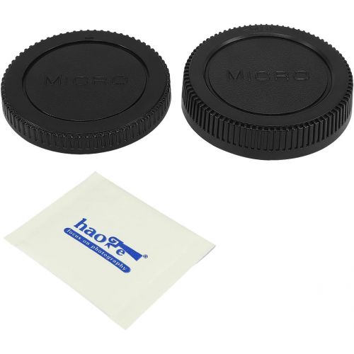  Haoge Camera Body Cap and Rear Lens Cap Cover for Olympus Panasonic BMPCC Micro Four Thirds MFT M4/3 M43 Mount Camera Lens Such as E-M1 II E-M5 E-M10 III Pen-F E-PL9 PENF GH5S G9 G