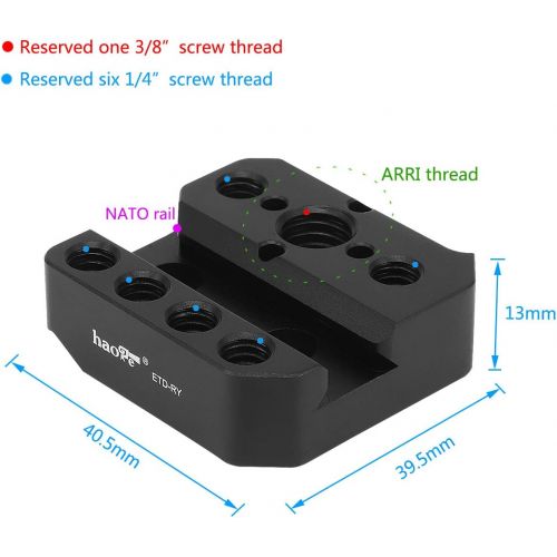  Haoge ETD-RY Mounting Plate Mount Holder Adapter for DJI Ronin-S Ronin-SC Ronin S SC Gimbal Stabilizer Built-in 1/4 3/8 Threaded ARRI NATO Rail Interface fit Monitor Handle Magic A