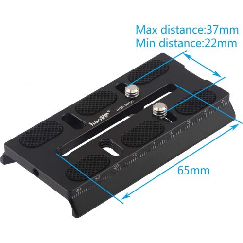  Haoge HQR-RY90 Camera Plate is designed for DJI Ronin-S RoninS Gimbal Stabilizer compatible Manfrotto MVH500AH MVH500A MVH502AH MVH502A 501HDV 503HDV 504HD 509HD 526 577 701HDV Tri