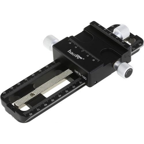  Haoge MFR-180 Macro Focusing Rail Slider for Precision Focus Stacking Nodal Slide Macro Close-up Photography built-in Arca type Quick Release Clamp and Arca Dovetail Groove