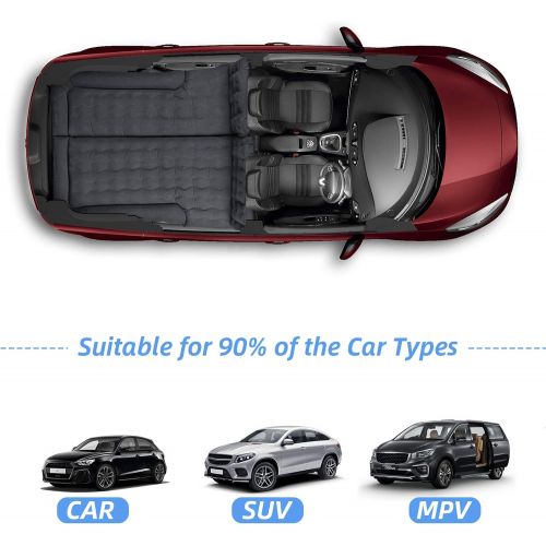  Haomaomao SUV Air Mattress, Inflatable Car Bed with Electric Pump and Pillow, Flocking Surface, Camping Sleeping Pad for Travel SUV Sedan Back Seat Trunk Tent Chevy Jeep Wrangler T