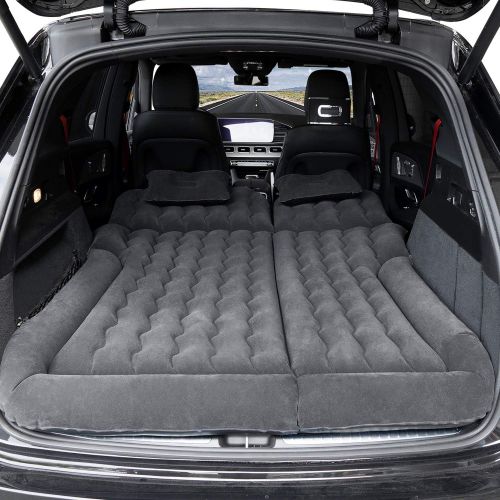  Haomaomao SUV Air Mattress, Inflatable Car Bed with Electric Pump and Pillow, Flocking Surface, Camping Sleeping Pad for Travel SUV Sedan Back Seat Trunk Tent Chevy Jeep Wrangler T