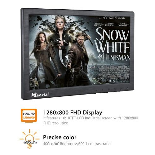  Haorizi 10 Inch IPS LED Monitor HD Display 1080P with HDMI VGA AV BNC USB Video Audio Inputs Work for PC CCTV Respberry Pi 3 PS2 PS3 PS4 Xbox One Xbox360 Monitor with Speakers