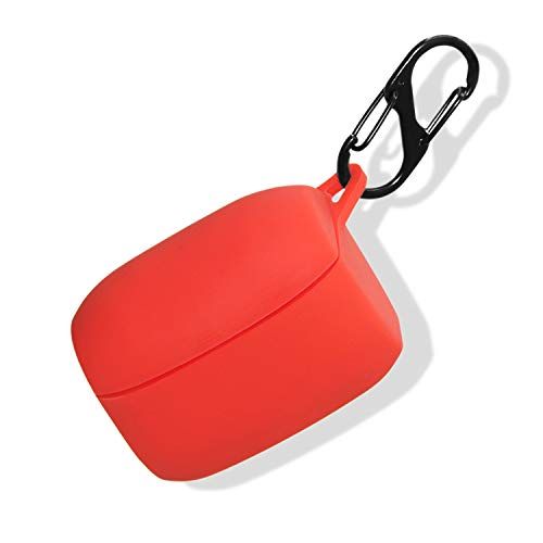  Haotop Case Compatible with Jabra Elite 65t/Elite Active 65t,Soft Silicone Protective Skin Cover Wireless Earbuds Case 2 in 1 (Red Colour)