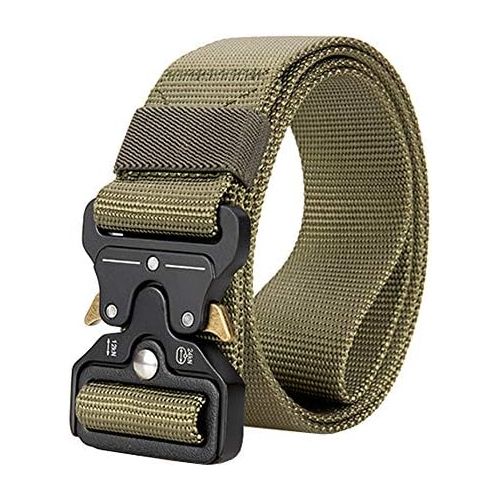  Haowen Mens Tactical Rigger Belt, Heavy Duty Webbing Belt Adjustable Military Style Nylon Belts