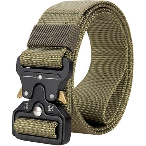  Haowen Mens Tactical Rigger Belt, Heavy Duty Webbing Belt Adjustable Military Style Nylon Belts