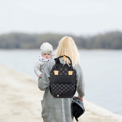  Hap Tim Diaper Bag Backpack Multi-Function Baby Bag Maternity Nappy Bags for Travel, Changing Bags, Large Capacity with Insulated Pockets Stoller Staps for Mom& Dad (K1031-BK)