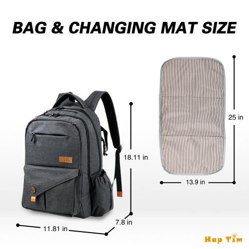  Hap Tim HapTim Multi-Function Large Baby Diaper Bag Backpack W/Stroller Straps-Insulated Pockets-Changing...