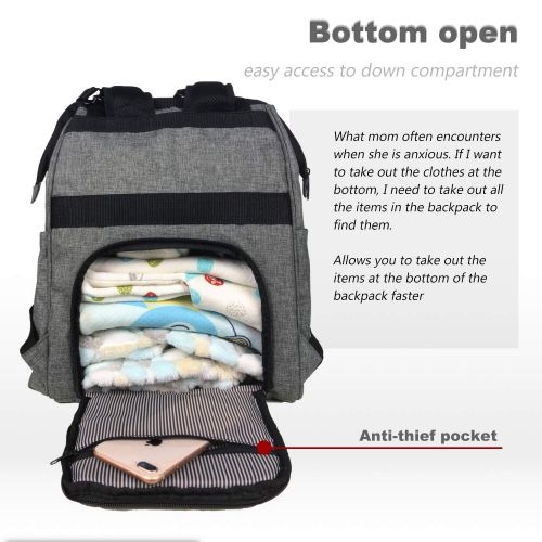  Hap Tim Diaper Bag Backpack, HapTim Large Multifunction Travel Back Pack Maternity Baby Nappy Changing...